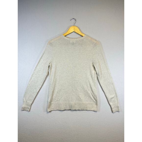 Old Navy V-Neck Button-Front Cream Cardigan Sweater - Size Medium - Picture 5 of 7